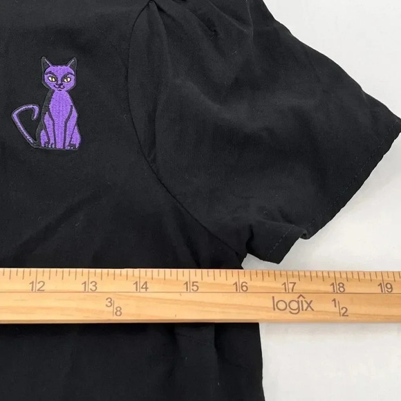 Disney Her Universe Tie Waist Top Size S Black "Hocus Pocus" Graphic Print Back‎ - Picture 12 of 13